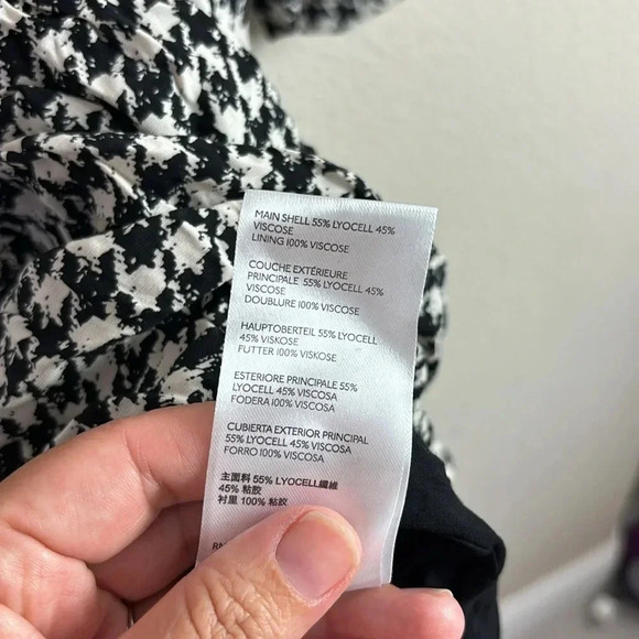 Maeve by Anthropologie Sterling Houndstooth Tunic Dress Black White size Small - Picture 12 of 16